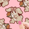 Stabby Rabbit Cute Cottagecore Funny Vinyl Sticker