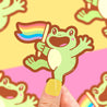 Pride Flag Frog Vinyl Sticker